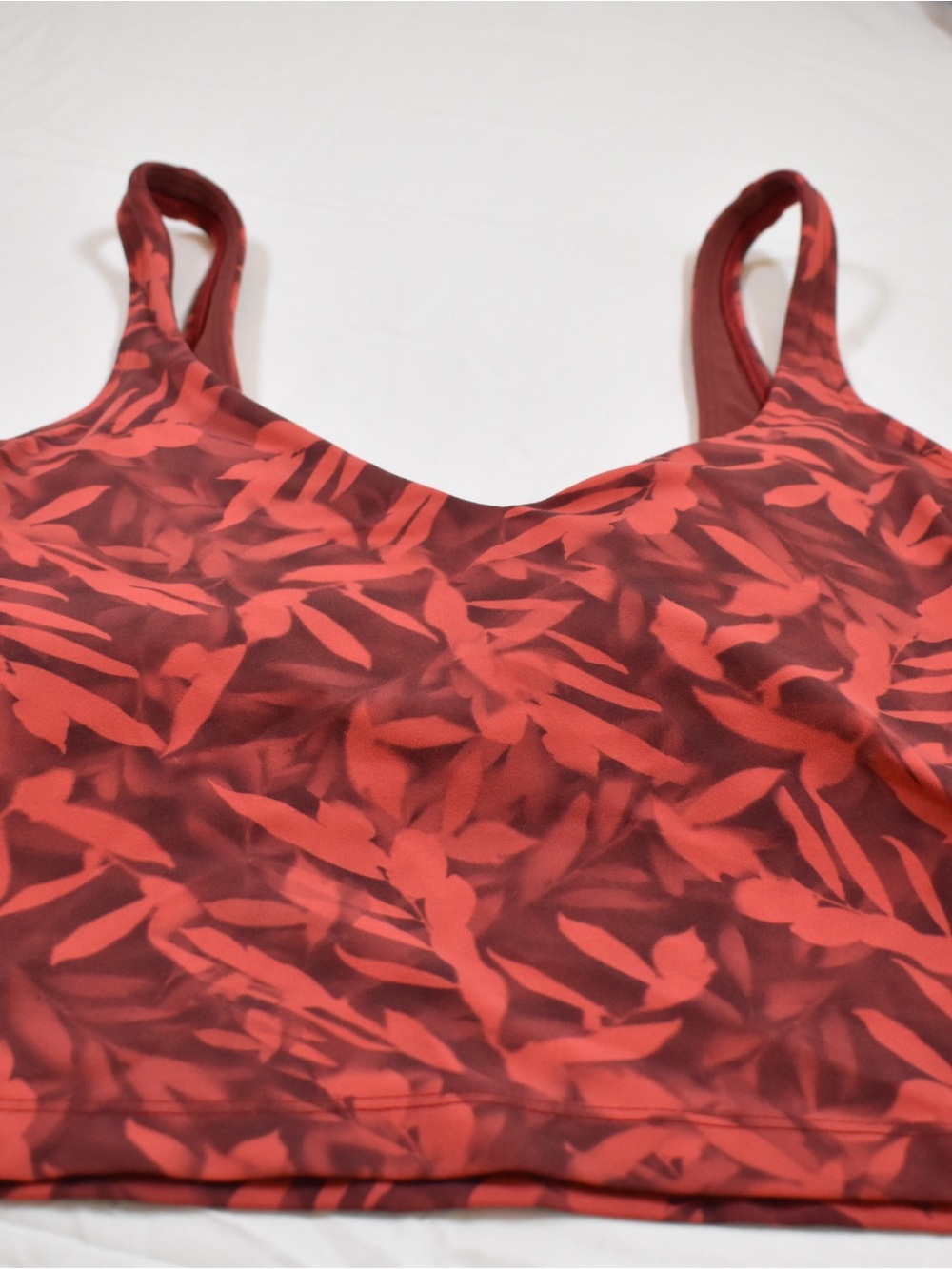 lululemon athletica Red Leaf-Print Sports Bra